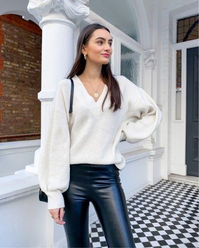 V Neck Jumper Outfit Ideas for
  Women