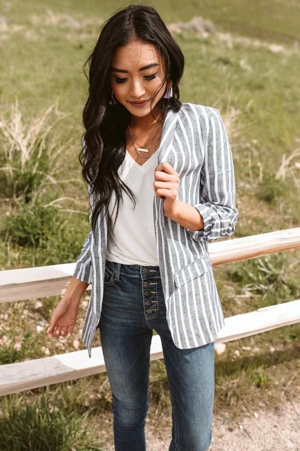 Linen Blazer Casual Outfit
  Ideas for Ladies