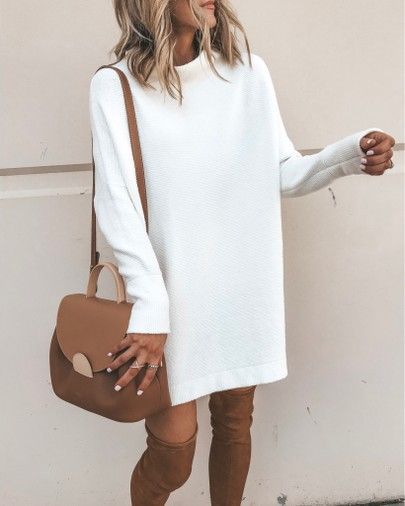 White Tunic Dress Outfit Ideas