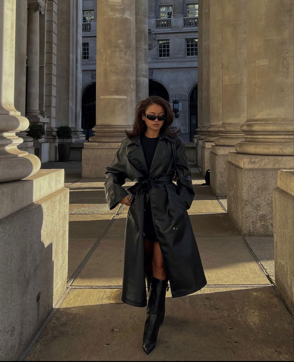 Leather Coat Outfit Ideas for
  Women