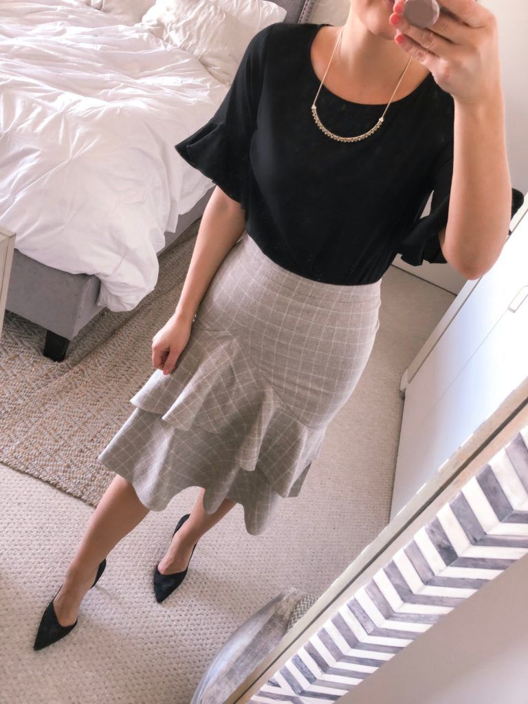 Outfit Ideas Black Ruffle Top