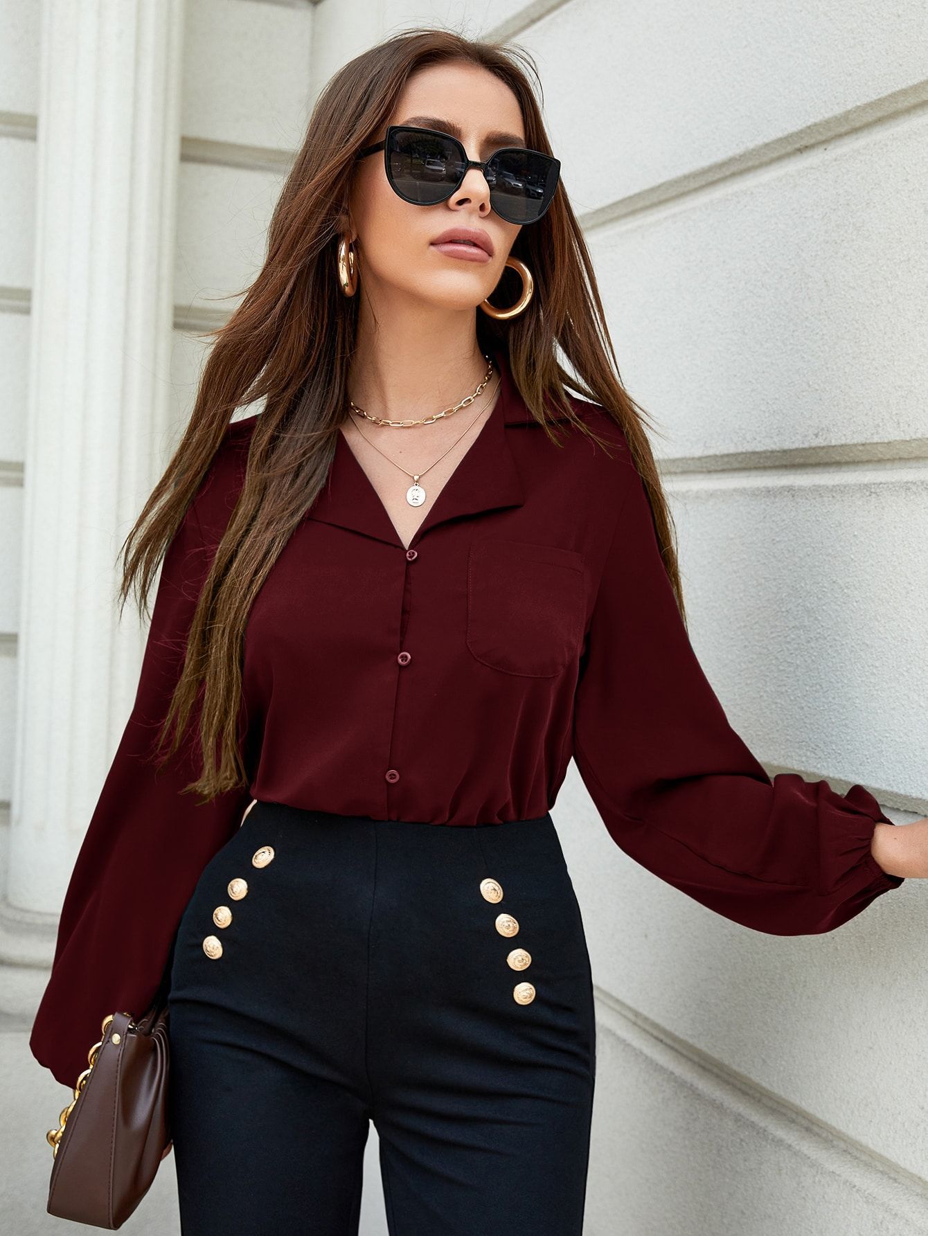 Burgundy Shirt Outfit Ideas
  for Women