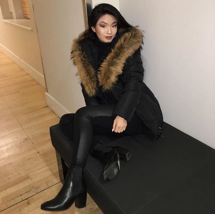 Black Coat with Fur Hood
  Outfit Ideas for Ladies