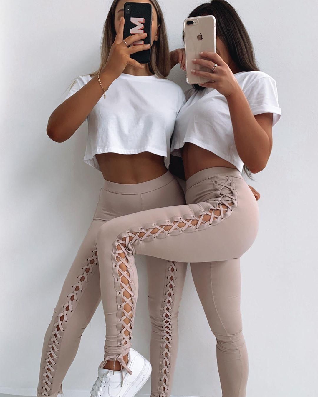 Lace Up Leggings Top Outfit
  Ideas