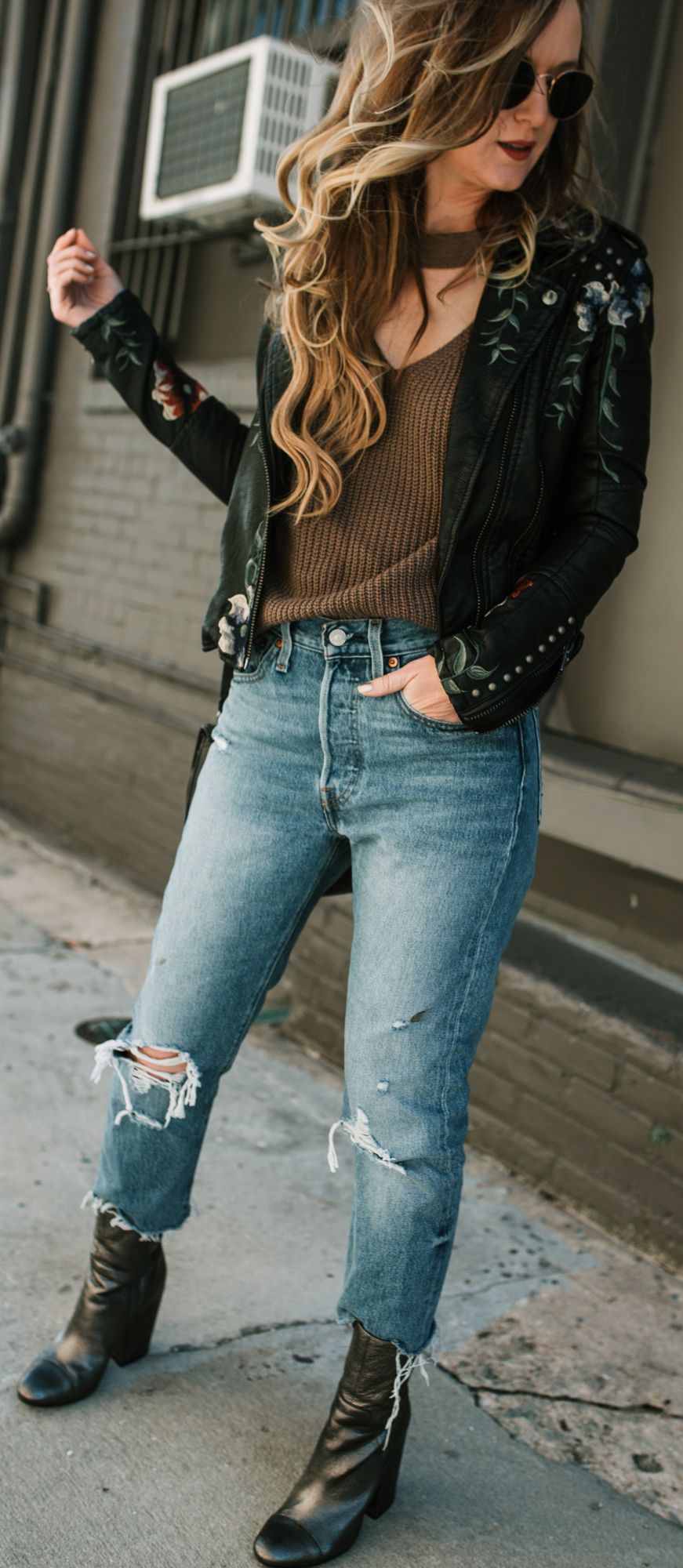 Embroidered Leather Jacket
  Outfits