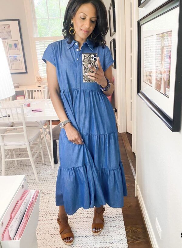 Chambray Dress Outfit Ideas