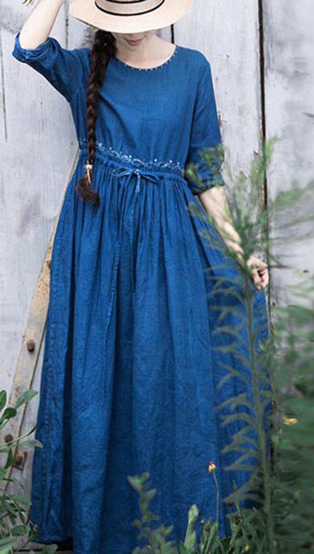 Blue Long Dress Outfit Ideas
  for Women