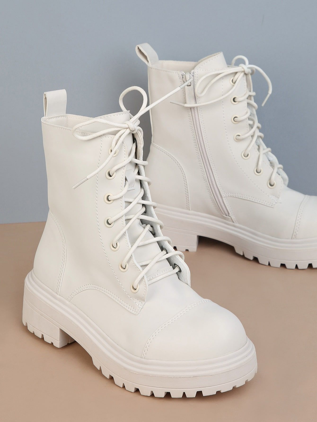 White Combat Boots Outfits