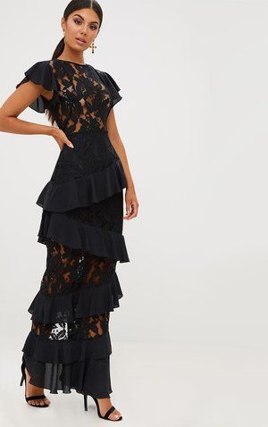 Black Ruffle Dress Outfit
  Ideas