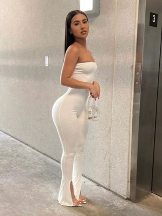 White Strapless Sexy Outfit
  Ideas