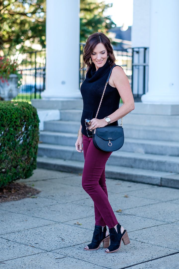 Burgundy Jeans Outfit Ideas
  for Women
