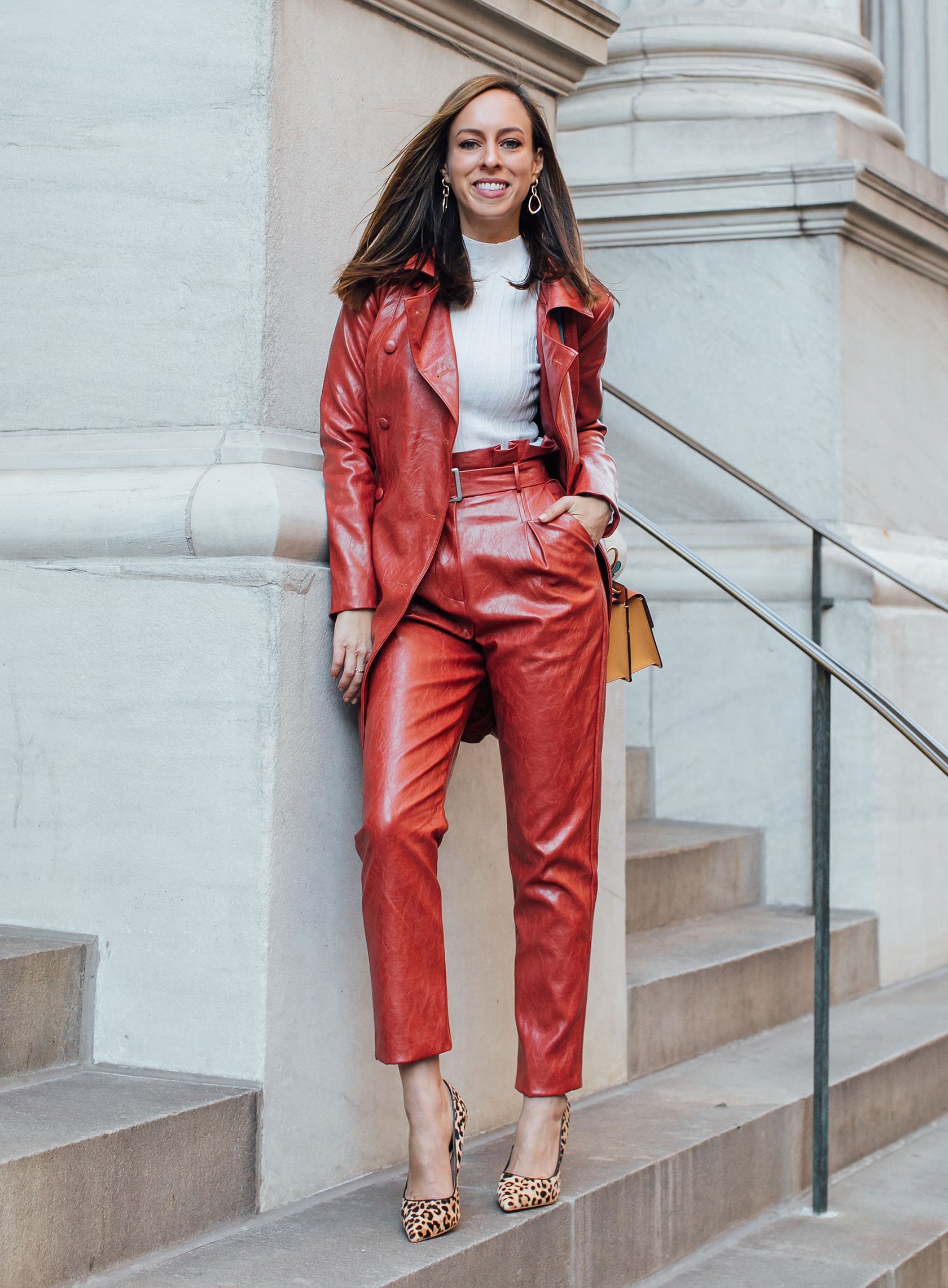 Red Leather Pants Outfit Ideas
  for Women