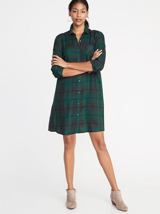 Green Plaid Shirt Casual
  Outfits for Ladies