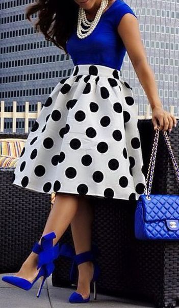 Blue and White Dress Outfit
  Ideas