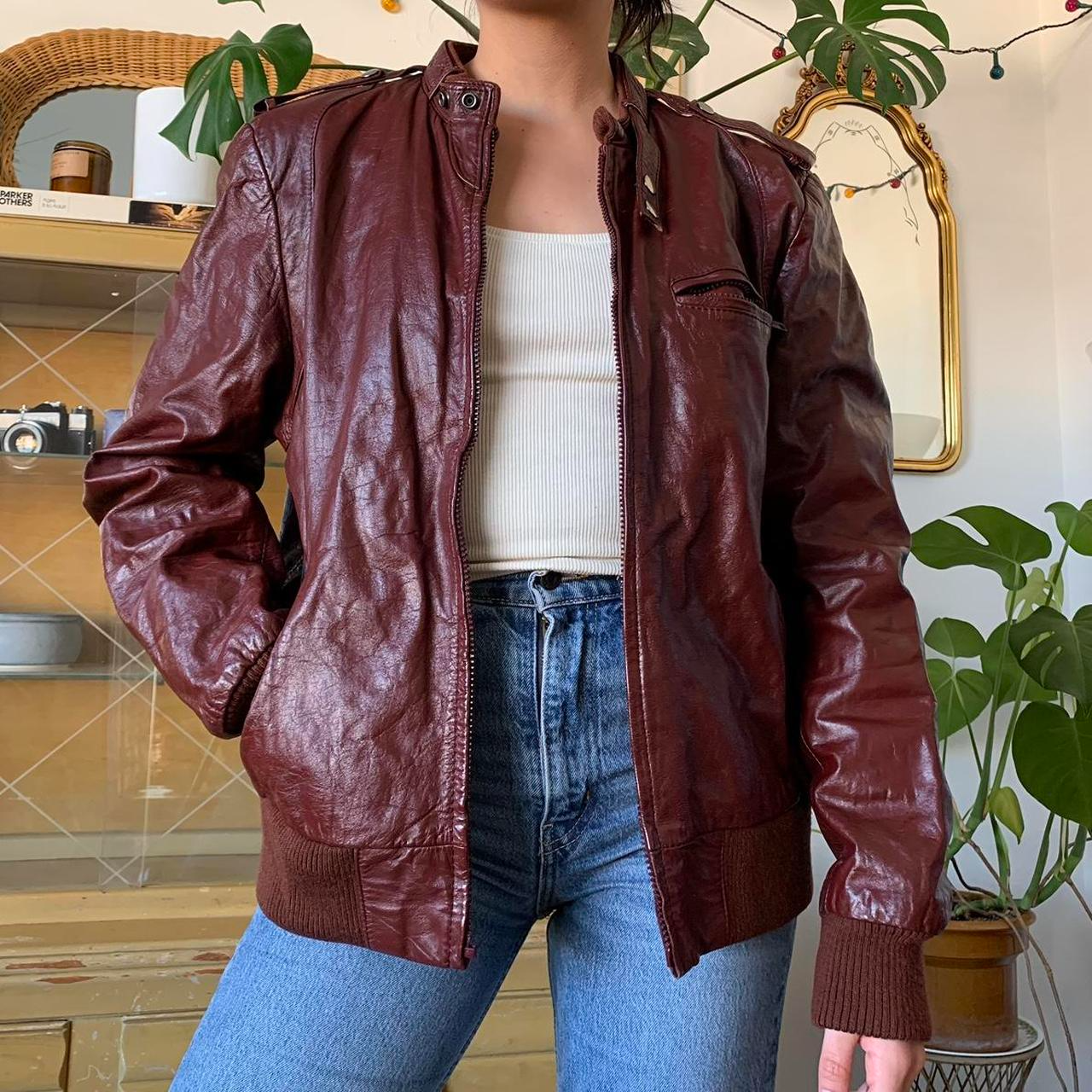 Burgundy Leather Jacket Outfit
  Ideas for Women