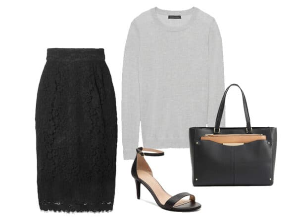 How to Wear Black Lace Skirt