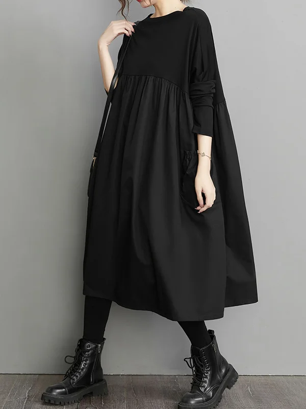 Black Midi Dress with Sleeves
  Outfits