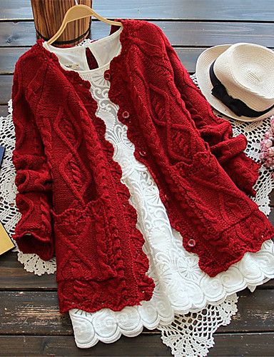 Long Red Cardigan Outfits for
  Women