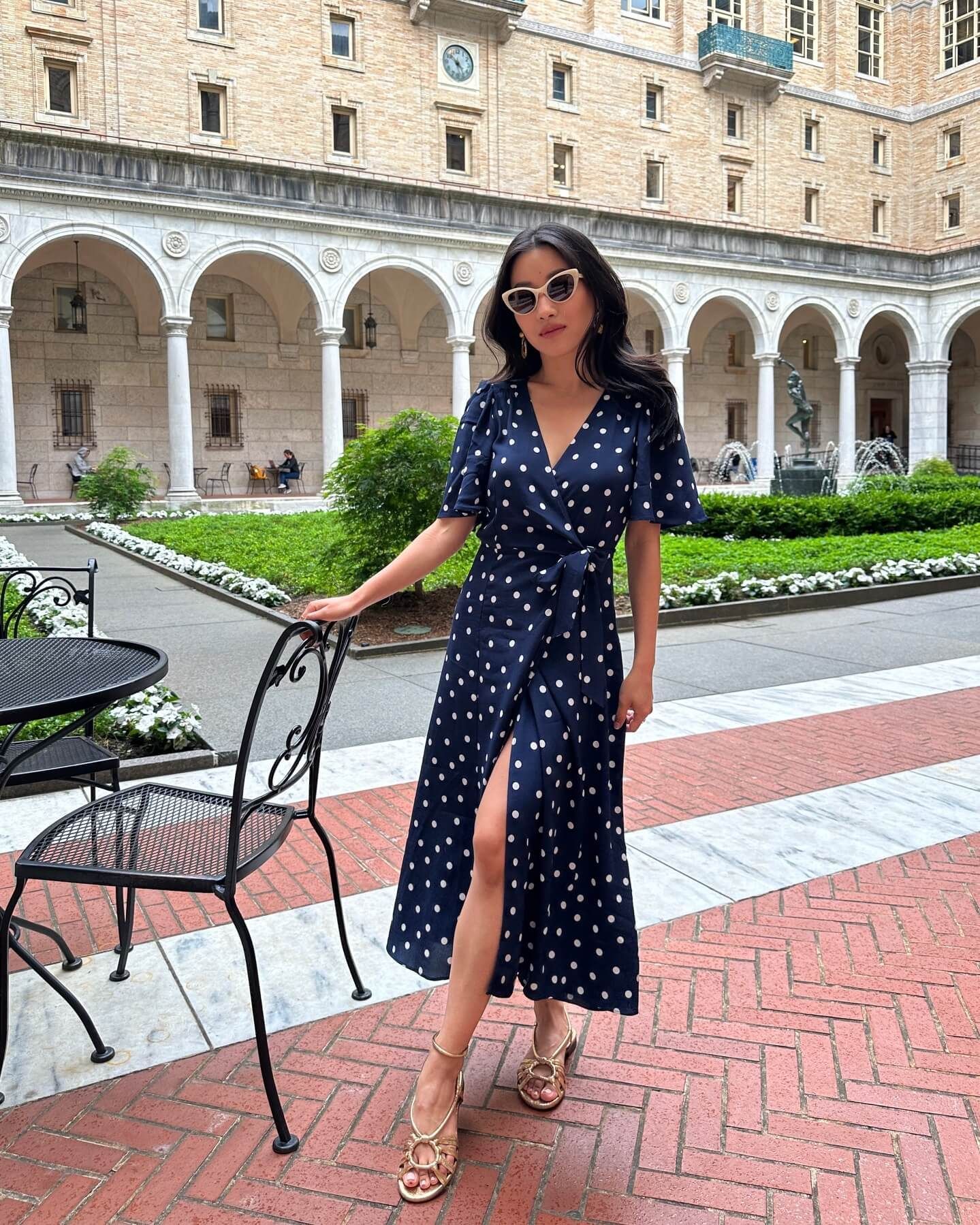 Navy Wrap Dress Outfit Ideas