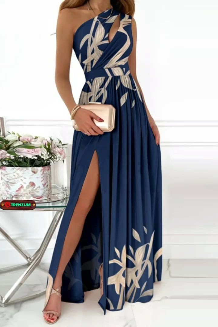 One Shoulder Maxi Dress Outfit
  Ideas