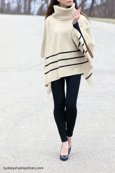 Poncho Sweater Outfit Ideas
  for Ladies