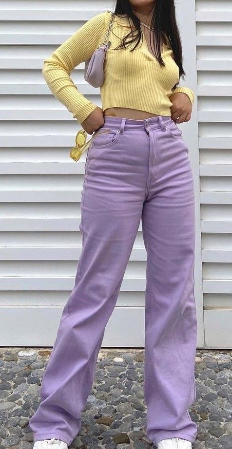 Purple Jeans Outfit Ideas