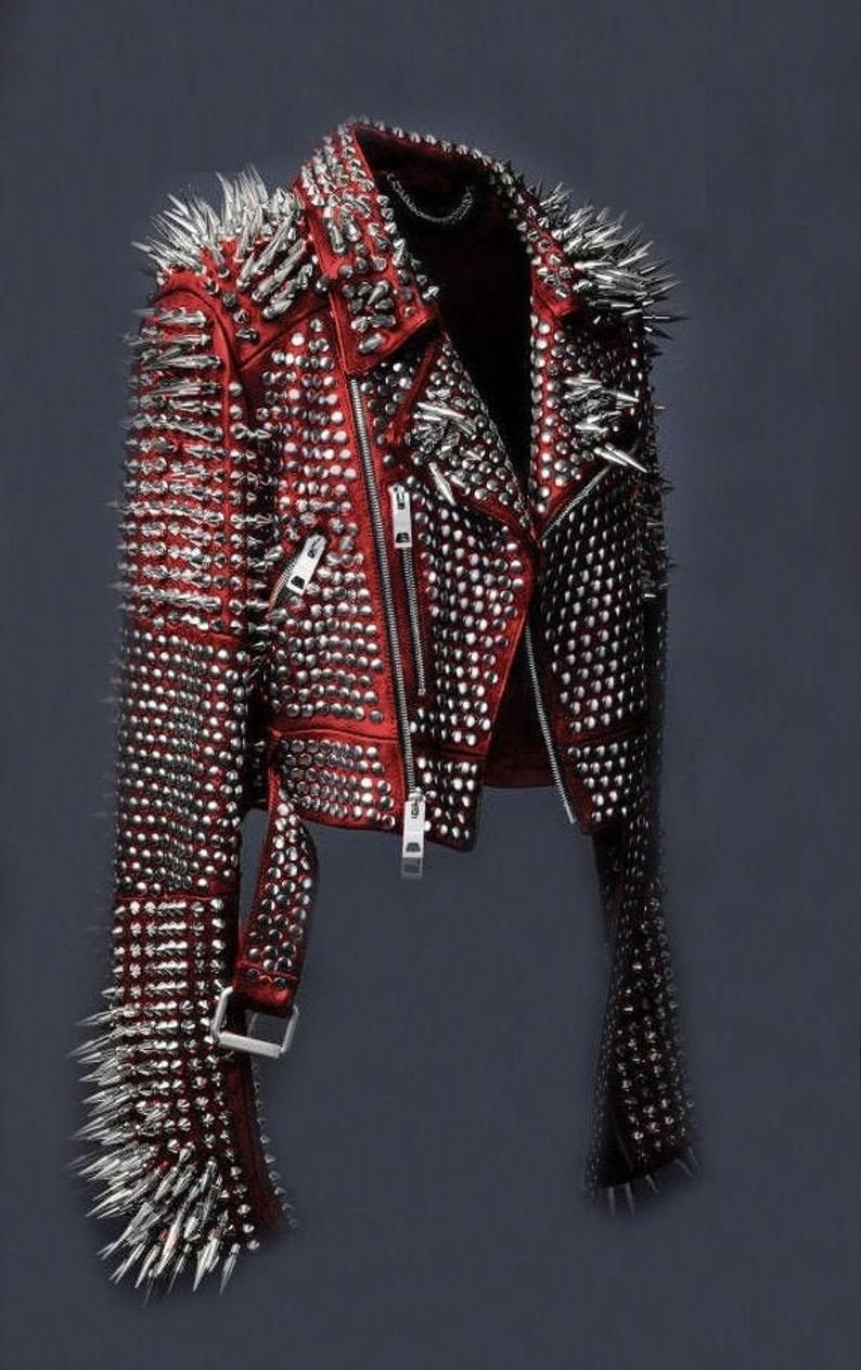 Spiked Leather Jacket Outfit
  Ideas for Women