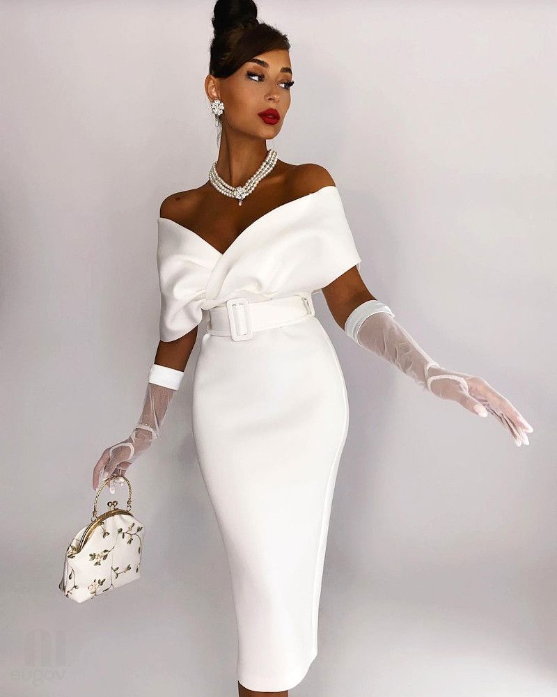 White Bodycon Midi Dress
  Outfit Ideas