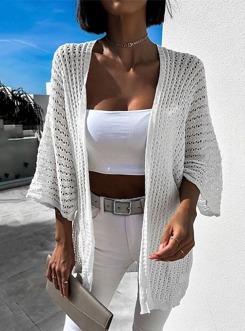 White Cardigan Sweater Outfits
  for Ladies