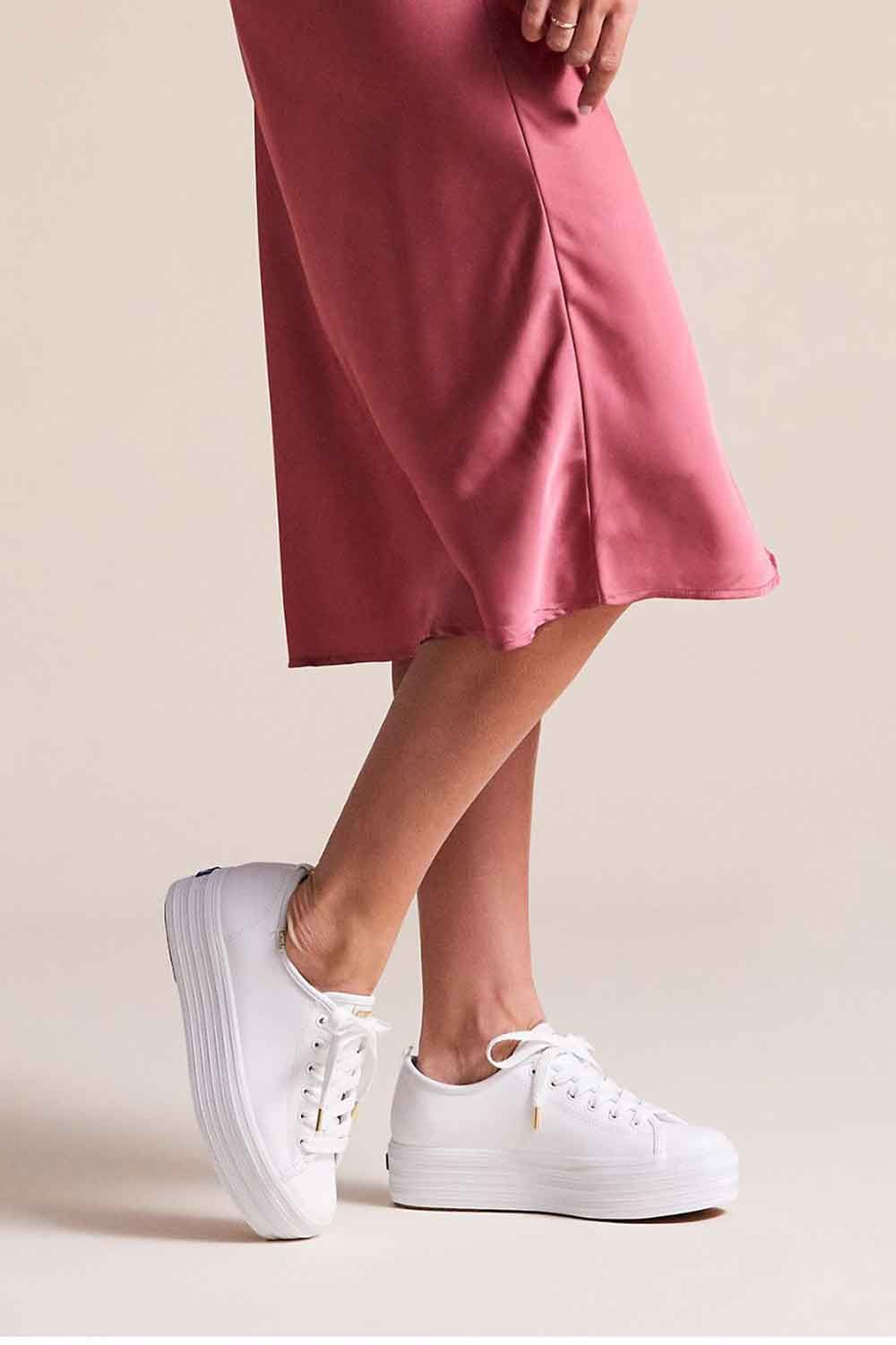 White Platform Sneakers Outfit
  Ideas for Women