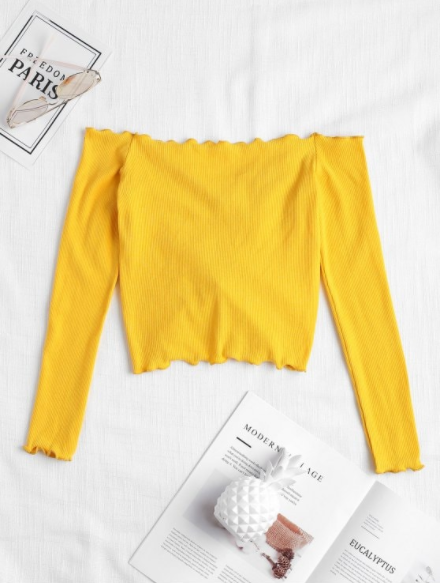 Yellow Off the Shoulder Top
  Casual Outfit Ideas